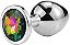 PLUG ANAL MEDIO DE METAL COM CRISTAL ARREDONDADO FURTA COR - Imagem 1