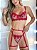 CONJUNTO PERSONALIZAVEL FIO BORBOLETA EM TULE COM PETALA VERMELHO ILUSION - Imagem 2