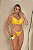 CONJUNTO RENDADO SEM BOJO COM PINGENTE E CALCINHA FIO DUPLO AMARELO - Imagem 1