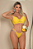 CONJUNTO RENDADO SEM BOJO COM PINGENTE E CALCINHA FIO DUPLO AMARELO - Imagem 2
