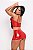 CONJUNTO 3 PEÇAS VERMELHO - CROPPED SEM BOJO, MINI SAIA E CALCINHA - Imagem 2