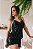 SHORT DOLL LUXO EM CETIM POÁ COM DETALHES EM RENDA PRETO - Imagem 1