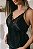 SHORT DOLL LUXO EM CETIM POÁ COM DETALHES EM RENDA PRETO - Imagem 4