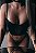 CONJUNTO LUXO CROPPED SEM BOJO EM TULE E RENDA PRETO - Imagem 4