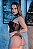 CONJUNTO LUXO CROPPED SEM BOJO EM TULE E RENDA PRETO - Imagem 2