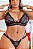 CONJUNTO LUXO COM CALCINHA COM ABERTURA E ESCRITA "ME CHUPA" PRETO PLUS SIZE - Imagem 1