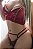 CONJUNTO LUXO CROPPED E CALCINHA FIO COM DETALHE DE FITA TRANÇADA VERMELHO - Imagem 4