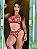 CONJUNTO PERSONALIZAVEL EM TULE ILUSION COM CORAÇÃO E RENDA VERMELHO - Imagem 3