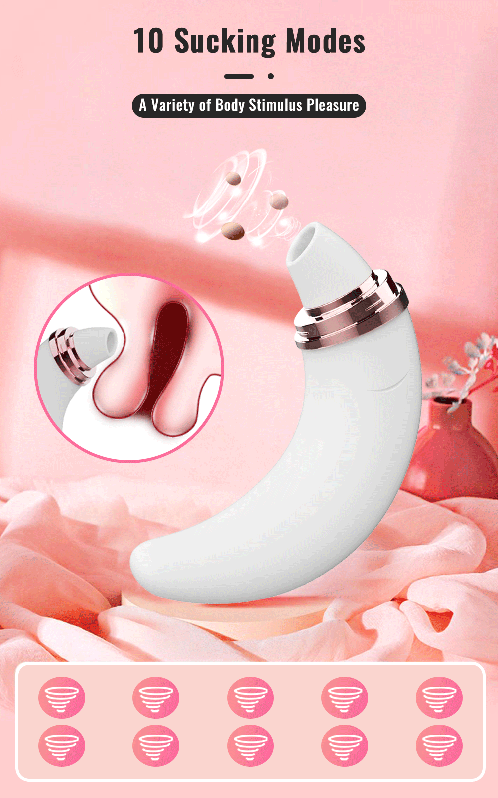VIBRADOR 2 EM 1 DOCE LUA COM VIBRAÇÃO E PULSAÇÃO SI - Imagem 2