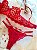 CONJUNTO PERSONALIZAVEL EM TULE COM CORAÇÃO E RENDA VERMELHO - Imagem 2