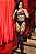 BODYSTOCKING MACACÃO ARRASTÃO COM STRASS PRETO Y2148 - Imagem 1