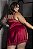 CAMISOLA LUXO EM CETIM COM FENDA NA LATERAL EM RENDA VERMELHA PLUS SIZE - Imagem 2