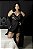 CAMISOLA LUXO DE RENDA E CETIM COM CALCINHA SENSUAL PRETO - Imagem 7