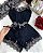 BABY DOLL LUXO ENCANTO + CALCINHA "PRETO COM DOURADO" - Imagem 1