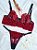 CONJUNTO PERSONALIZAVEL FIO BORBOLETA EM TULE DE BEIJO PRETO COM VERMELHO - Imagem 2