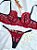 CONJUNTO PERSONALIZAVEL FIO BORBOLETA EM TULE DE BEIJO PRETO COM VERMELHO - Imagem 1