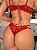 CONJUNTO PERSONALIZAVEL EM TULE FLORAL E RENDA VERMELHO - Imagem 3