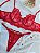 CONJUNTO PERSONALIZAVEL FIO BORBOLETA EM TULE CHANTILLY VERMELHO - Imagem 1