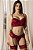 CONJUNTO LUXO CROPPED TRABALHADO EM RENDA FIO COM PERNEIRA E LIGA VERMELHO DELUXE - Imagem 5