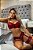 CONJUNTO LUXO CROPPED TRABALHADO EM RENDA FIO COM PERNEIRA E LIGA VERMELHO DELUXE - Imagem 1