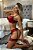CONJUNTO LUXO CROPPED TRABALHADO EM RENDA FIO COM PERNEIRA E LIGA VERMELHO DELUXE - Imagem 3