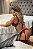 CONJUNTO LUXO CROPPED TRABALHADO EM RENDA FIO COM PERNEIRA E LIGA VERMELHO DELUXE - Imagem 4