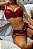 CONJUNTO LUXO CROPPED TRABALHADO EM RENDA FIO COM PERNEIRA E LIGA VERMELHO DELUXE - Imagem 2
