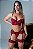 CONJUNTO LUXO CROPPED TRABALHADO EM RENDA FIO COM PERNEIRA E LIGA VERMELHO DELUXE - Imagem 3