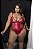 BODY LUXO SEM BOJO COM ABERTURA E DETALHE EM PEROLAS VERMELHO PLUS SIZE - Imagem 1