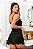 SHORT DOLL LUXO EM CETIM COM DECOTE EM RENDA PRETO - Imagem 2