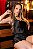 SHORT DOLL LUXO EM CETIM COM DECOTE EM RENDA PRETO - Imagem 4