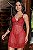 CAMISOLA TULE COM CORAÇÃO E RENDA + FIO PERSONALIZAVEL VERMELHO - Imagem 1