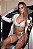 CONJUNTO LUXO GAROTA VENENO COM CINTA LIGA E CHOKER BRANCO - Imagem 5