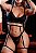 CONJUNTO LUXO GAROTA VENENO COM CINTA LIGA E CHOKER PRETO - Imagem 2