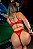 CONJUNTO LUXO GAROTA VENENO COM CINTA LIGA E CHOKER VERMELHO - Imagem 2