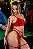 CONJUNTO LUXO GAROTA VENENO COM CINTA LIGA E CHOKER VERMELHO - Imagem 3