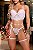 CONJUNTO PERSONALIZAVEL CROPPED TULE BORDADO CHINÊS BRANCO - Imagem 3
