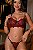 CONJUNTO PERSONALIZAVEL FIO BORBOLETA EM TULE CHANTILLY PRETO E VERMELHO - Imagem 1