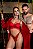 CONJUNTO EM CIRRE E RENDA COM BOJO VERMELHO - Imagem 5