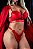 CONJUNTO EM CIRRE E RENDA COM BOJO VERMELHO - Imagem 2