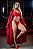 CONJUNTO EM CIRRE E RENDA COM BOJO VERMELHO - Imagem 1