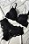 CONJUNTO COM BOJO RENDADO E CALCINHA SEMI FIO PRETO - Imagem 3