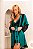 ROBE EM CETIM COM DETALHES EM RENDA SOFISTICADA VERDE JADE - Imagem 2