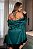 ROBE EM CETIM COM DETALHES EM RENDA SOFISTICADA VERDE JADE - Imagem 5