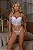 CONJUNTO PERSONALIZAVEL CROPPED TULE BORDADO CORAÇÃO BRANCO - Imagem 1