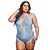 BODY EM RENDA BICOLOR AZUL CLARO COM VERDE AGUA PLUS SIZE - Imagem 1