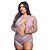 BODY EM RENDA BICOLOR ROSA CLARO COM AZUL CLARO PLUS SIZE - Imagem 1