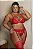 CONJUNTO LUXO STRAPPY SEM BOJO CALCINHA FIO E CINTA LIGA ELASTICA VERMELHO - Imagem 9