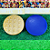 10 Botões - Madrepérola 50mm - Dadinho - Base Azul - Imagem 3
