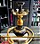 Narguile Triton Dourado com Prato Coroa - Imagem 1